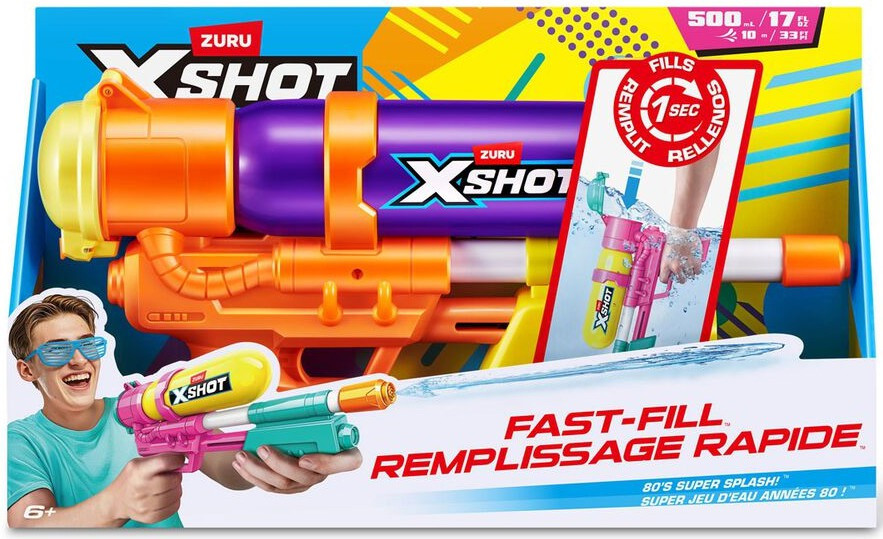 Pistolet à Eau X-SHOT Fast Fill Hyperload – Remplissage Rapide En 1s, Réservoir 500 Ml, Portée 10 M – Dès 5 Ans