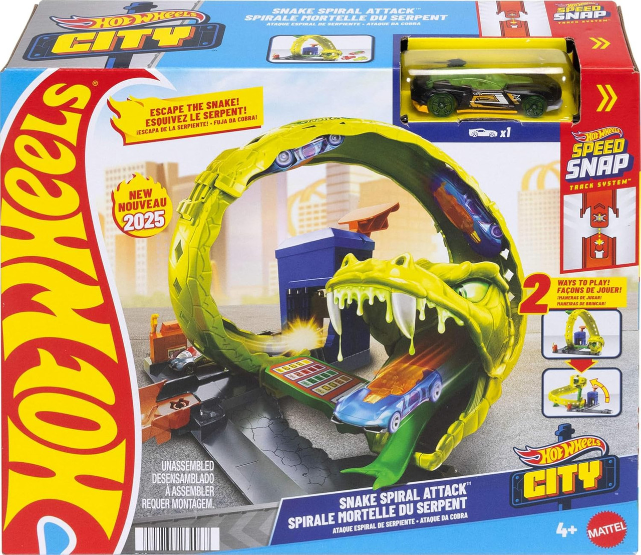 Hot Wheels City Snake Spiral Attack 164 Track Set Mattel Toys - ToyWiz