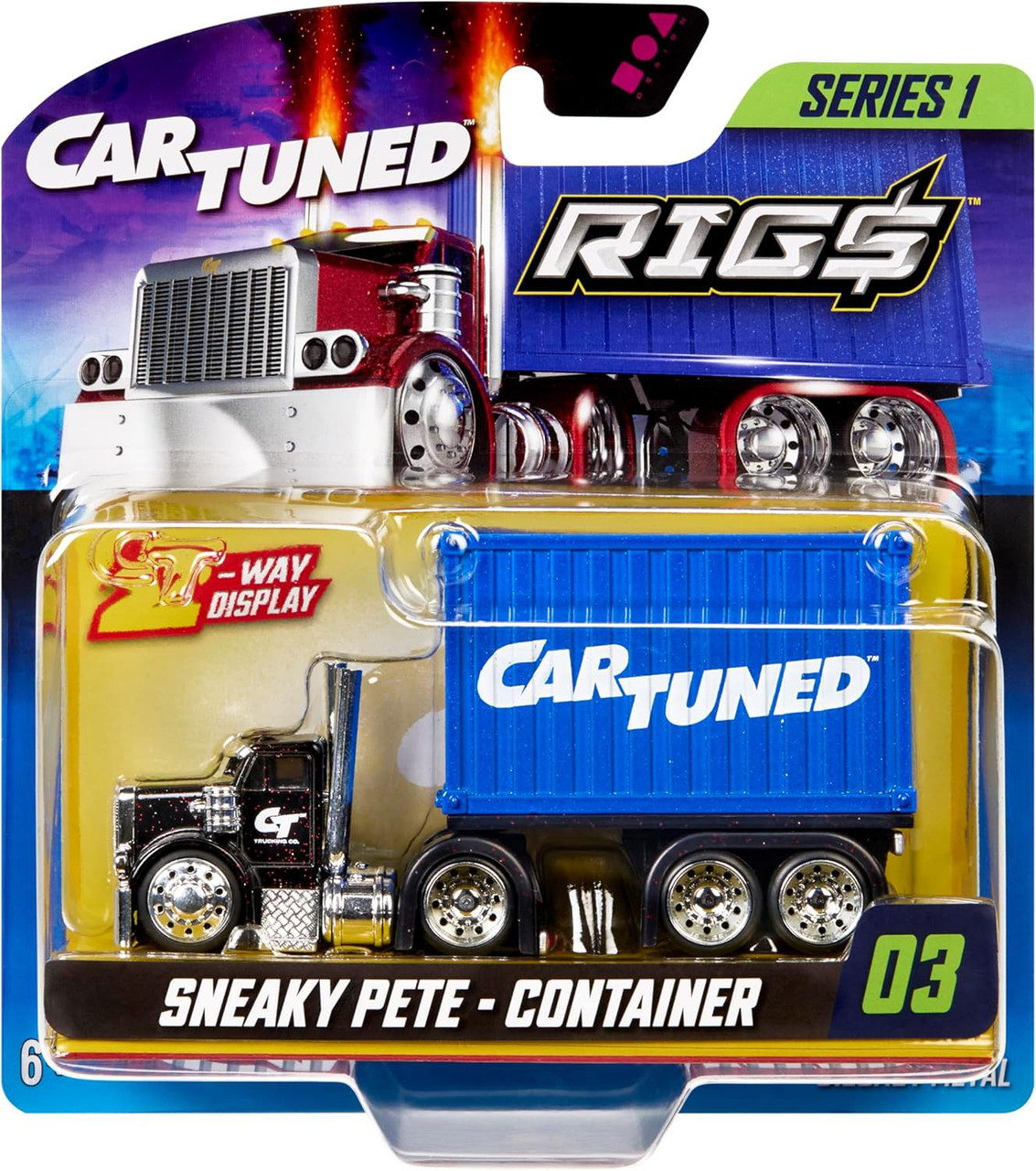 CARTUNED コンテナー・リグズ- スネーキー・ピート(ブルー) CarTuned Rigs Series 1 Sneaky Pete - Container Diecast Car BLUE