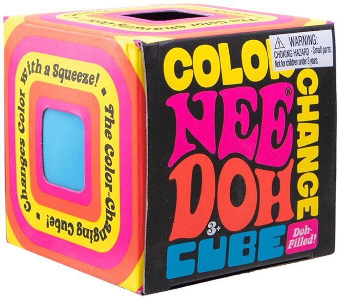 NeeDoh Color Change Cube Stress Ball 1 RANDOM Color Schylling - ToyWiz