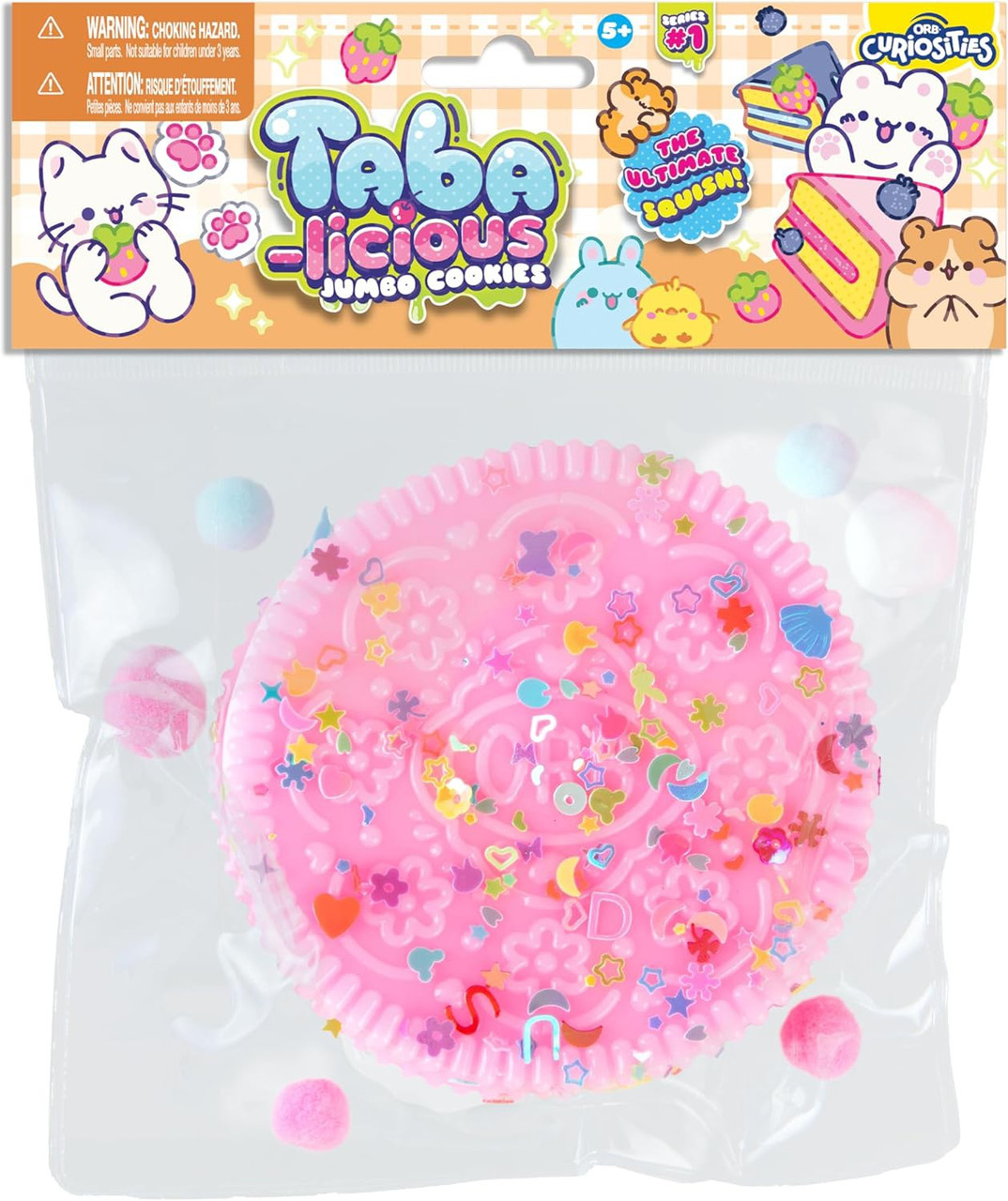 Taba-Licious JUMBO Cookie PINK 5 Squeeze Toy The Ultimate Squish