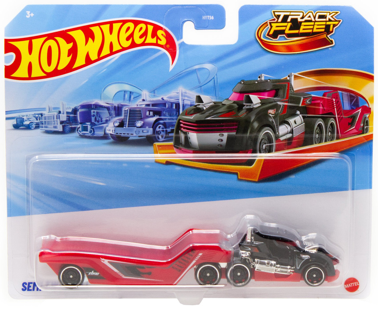 Hot Wheels Track Fleet Semi Twin Mill 164 Die Cast Car Red Mattel
