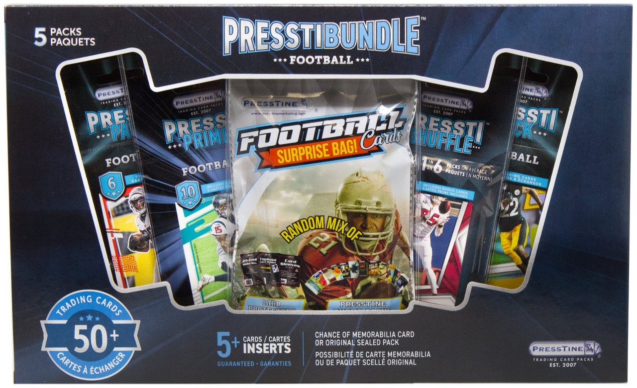 NFL Football Pressti Bundle Trading Card Bundle 2 Pressti Packs, 1