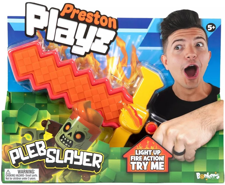 PrestonPlayz Pleb Slayer Fire Ice Sword Bonkers Toy Co. - ToyWiz