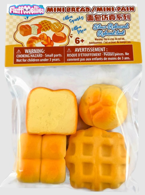 Fluffmellies Mini Bread Squeezy Toy 4-Pack Incredible Group - ToyWiz