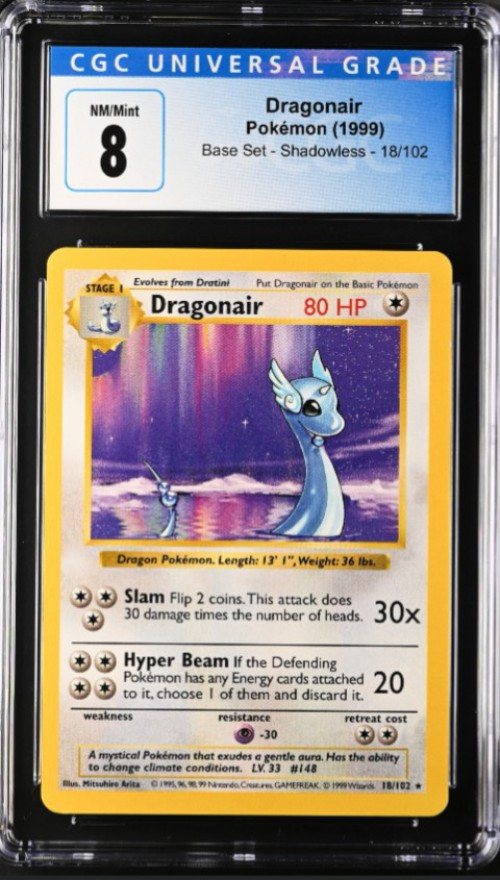 Pokemon Base Set Single Card Rare Dragonair 18 Moderately Played