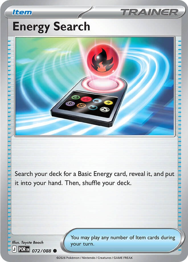 Pokemon Trading Card Game ME03: Perfect Order Common Energy Search #72、ToyWiz、kayou