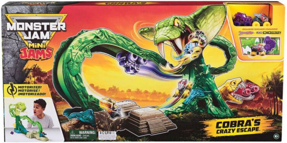 Monster Jam Mini Jams Cobra's Crazy Escape Playset Random Color, Damaged Package、ToyWiz、kayou