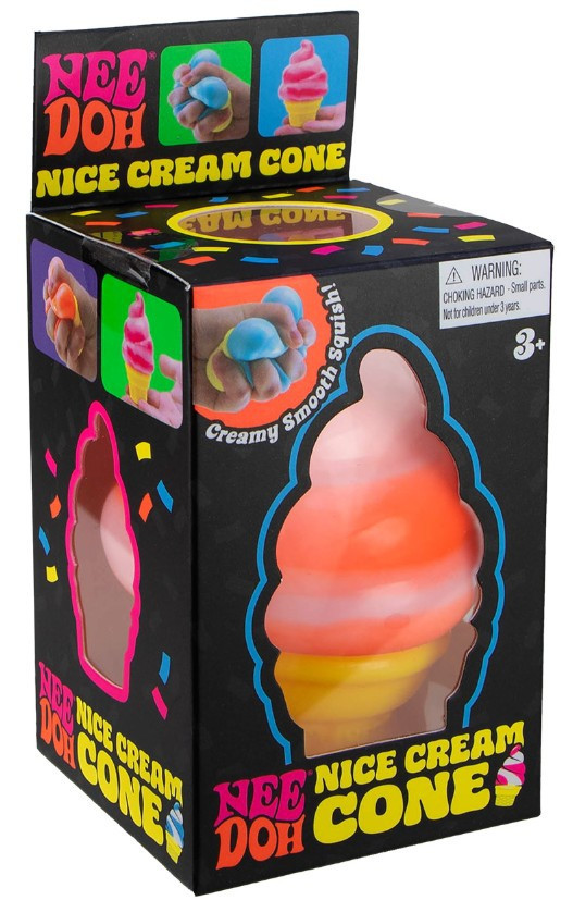 NeeDoh Nice Cream Cone ORANGE Stress Ball Schylling - ToyWiz