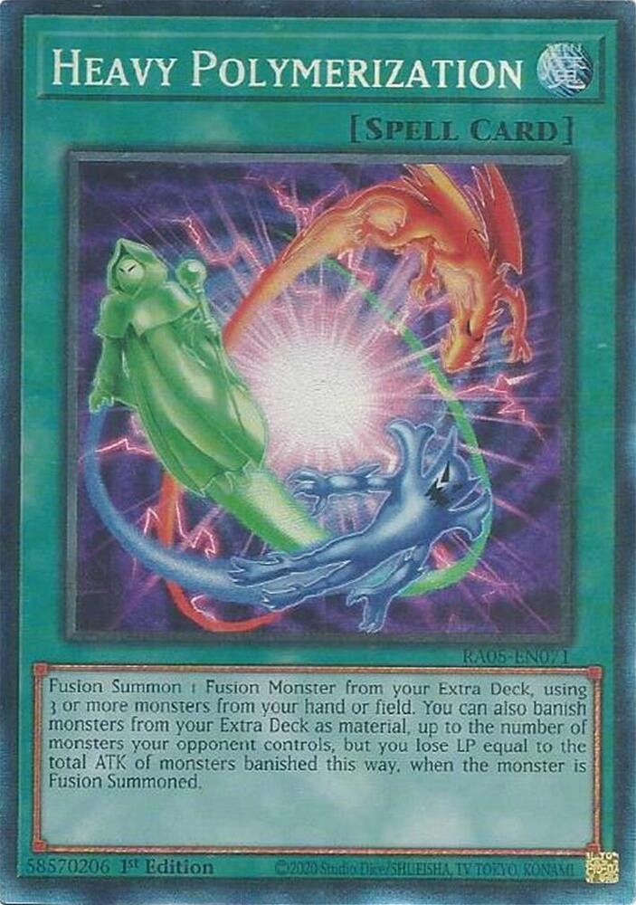 yugioh card material Heavy Polymerization [MP24-EN150] Prismatic Secret Rare may be 1st or Unlimited Edition YuGiOh Trading Card Game Rarity