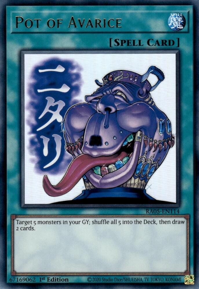 yugioh pot cards RC04-AE067 of Prosperity (UL) TCG Corner hand painted Pot of Greed is limited to only 9 Pot of The Forbidden