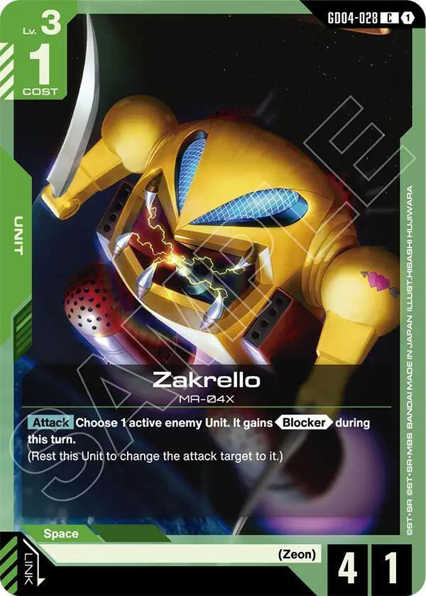 Gundam Trading Card Game Phantom Aria Single Card Common Zakrello
