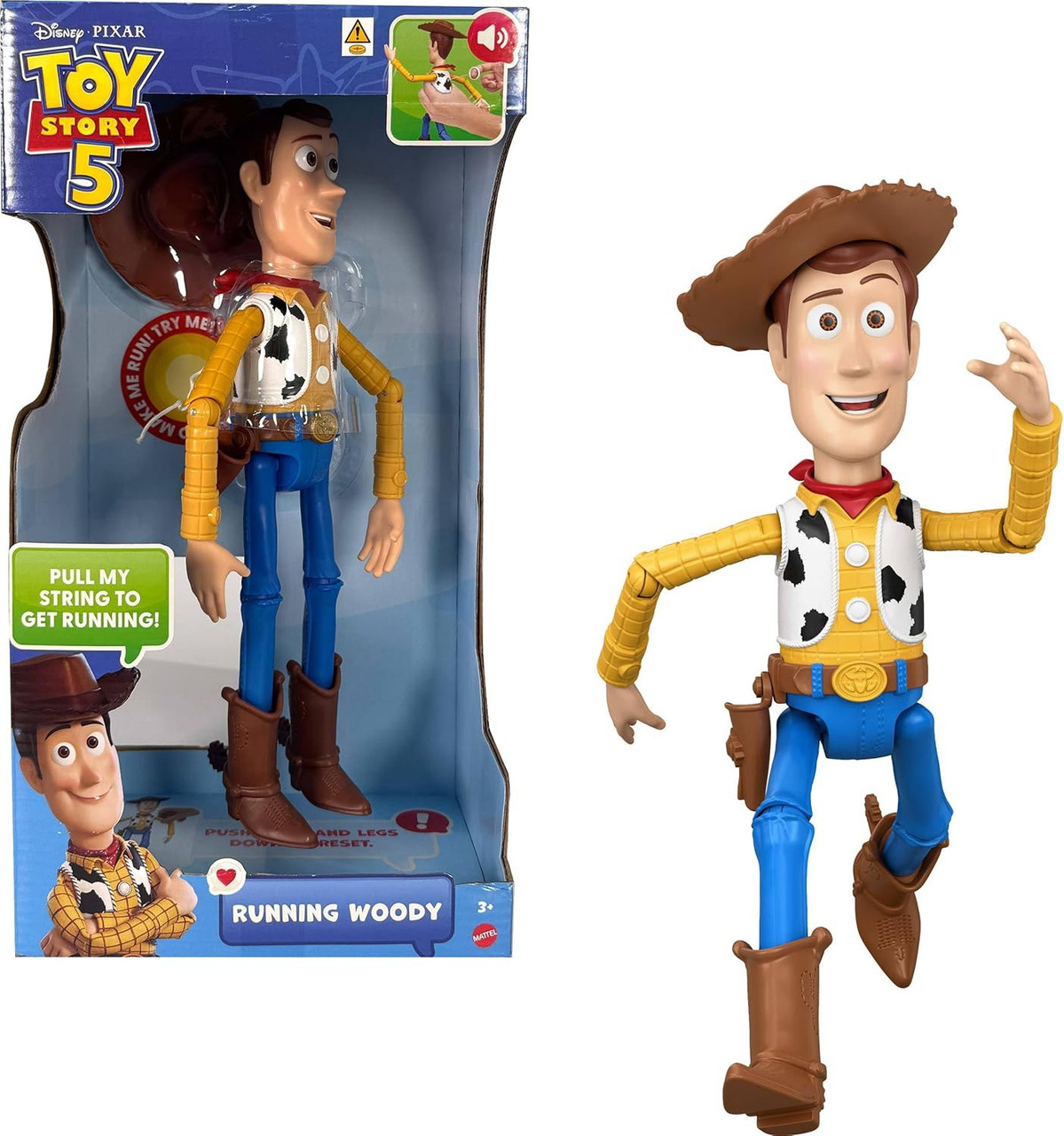 Disney Pixar Toy Story 5 Running Woody 12 Action Figure with Sound
