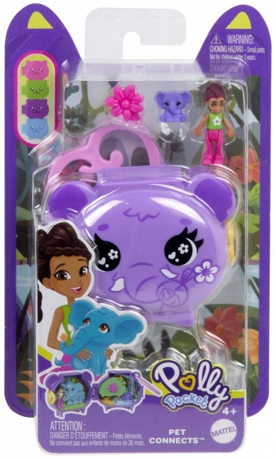 Polly Pocket Pet Connects Elephant Micro Playset Mattel Toys - ToyWiz