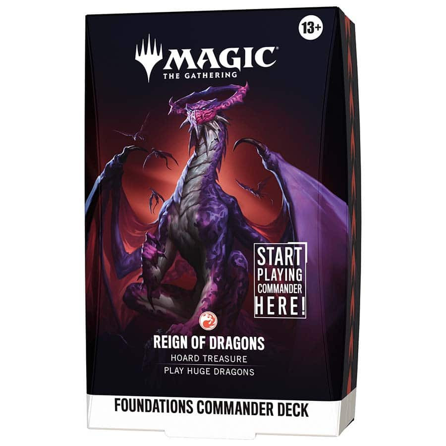 mtg forgotten realms commander decks list Magic The Gathering Foundations Reign of Dragons Deck 110 Cards Wizards of the Coast Adventures in the Forgotten Realms