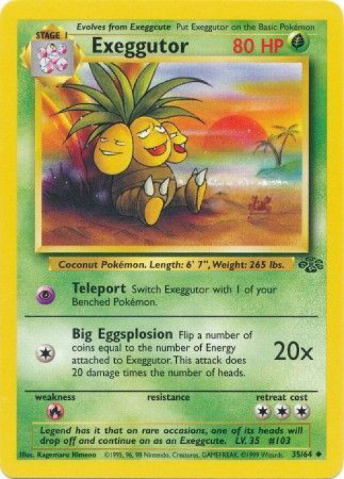 Pokemon Jungle Uncommon Exeggutor #35 Moderately Played、ToyWiz、kayou