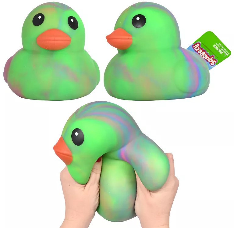 Laffy Quacks Jumbo Squishy Duck TIE-DYE GREEN 6 Squeeze Toy Sunny