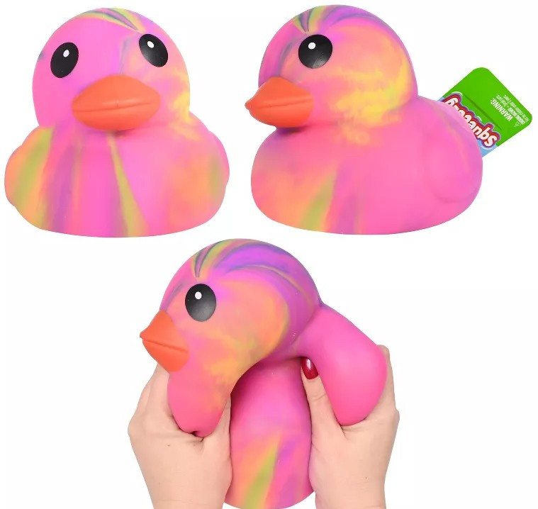 Laffy Quacks Jumbo Squishy Duck TIE-DYE PINK 6 Squeeze Toy Sunny