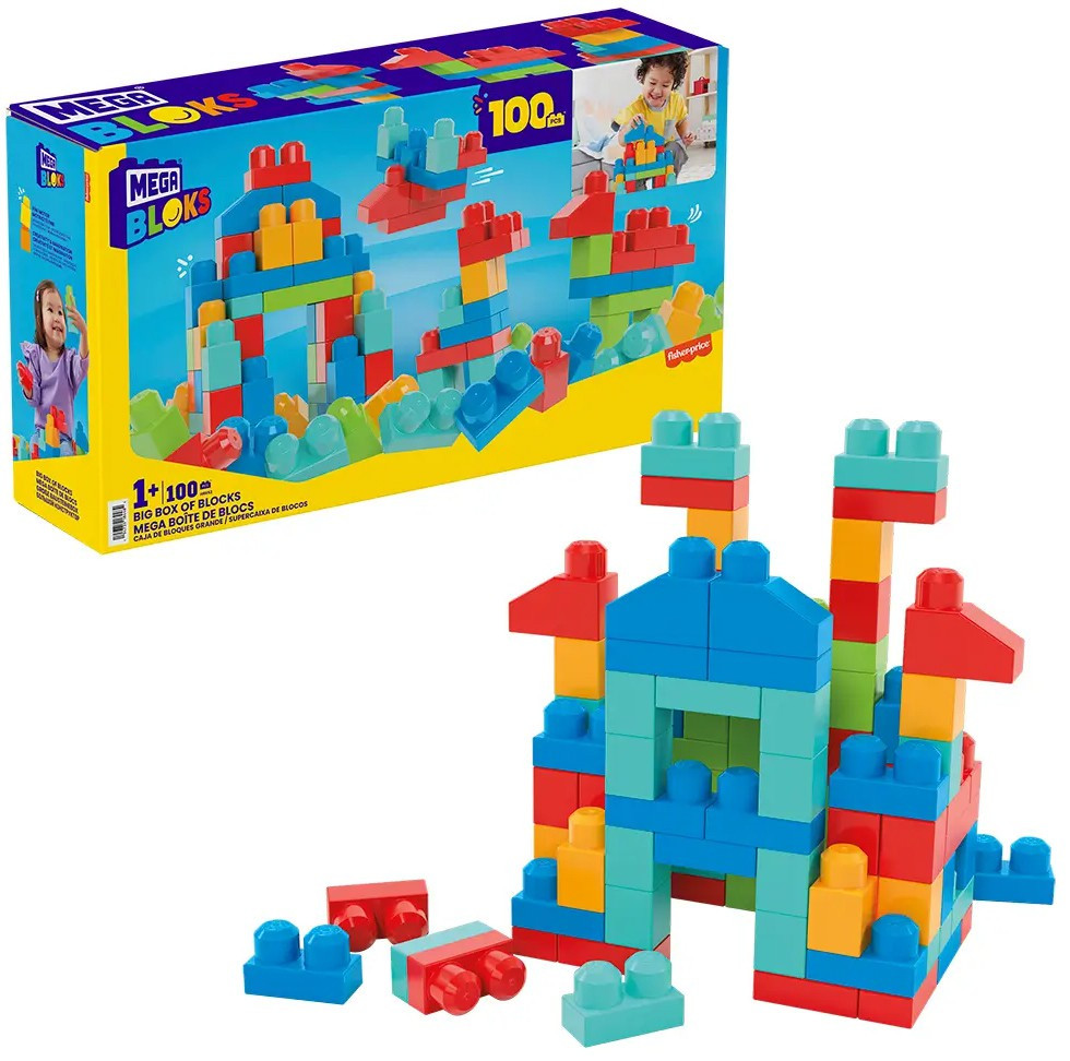 Fisher Price Mega Bloks Big Box of Blocks Set 100 Pieces、ToyWiz、kayou