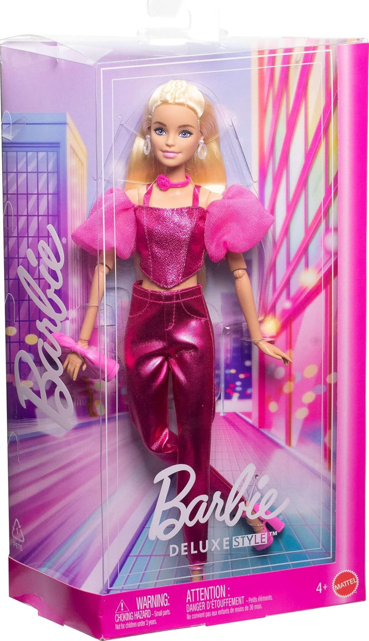 Deluxe Style Barbie 13.25-Inch Doll #5, Metallic Pink Outfit、ToyWiz、kayou