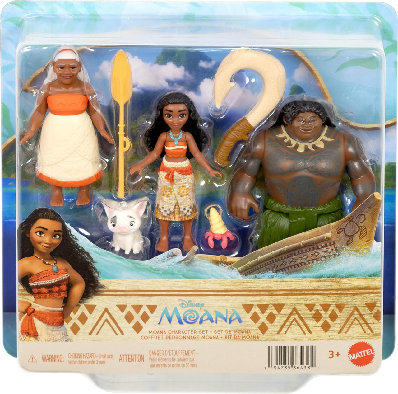 Disney Moana Moana, Maui Gramma Tala 3.5 Action Figure 3-Pack with