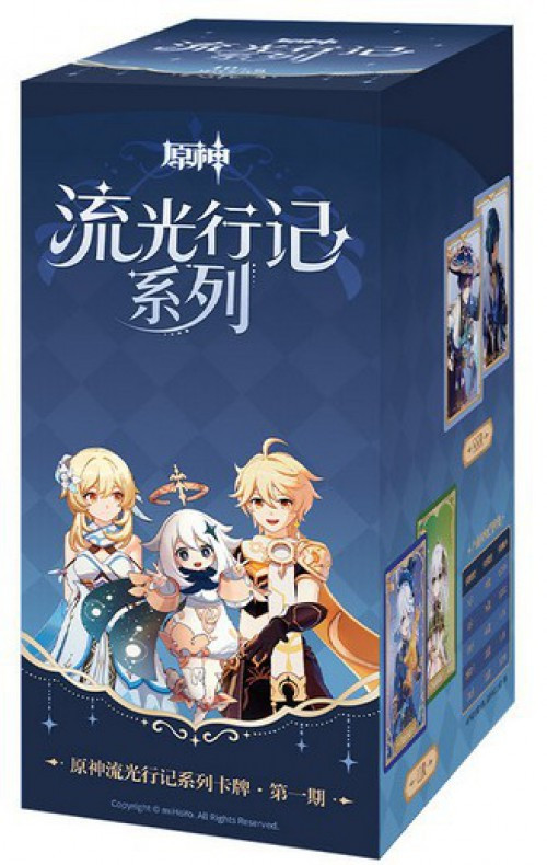 Genshin Impact Glowing Travelogue Trading Card Box 18 Packs
