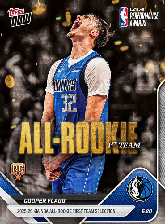 NBA Dallas Mavericks 2025-26 NOW Basketball Cooper Flagg AR01 ALL ROOKIE, 1st Team、ToyWiz、kayou