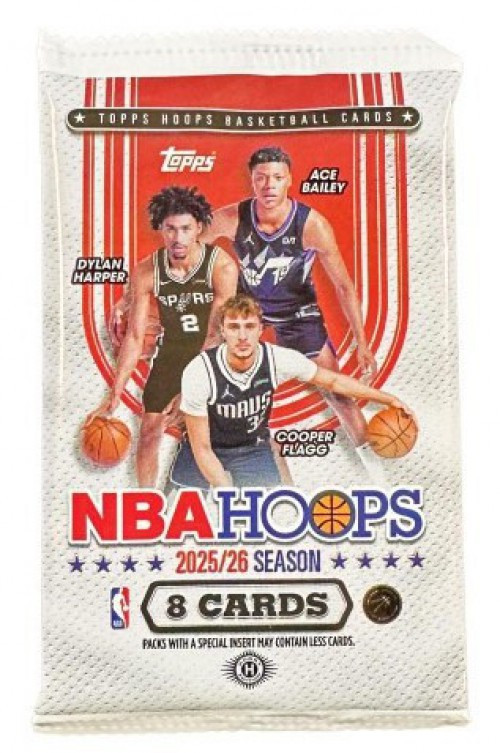 NBA Topps 2025-26 Hoops Basketball Trading Card HOBBY Pack 8 Cards
