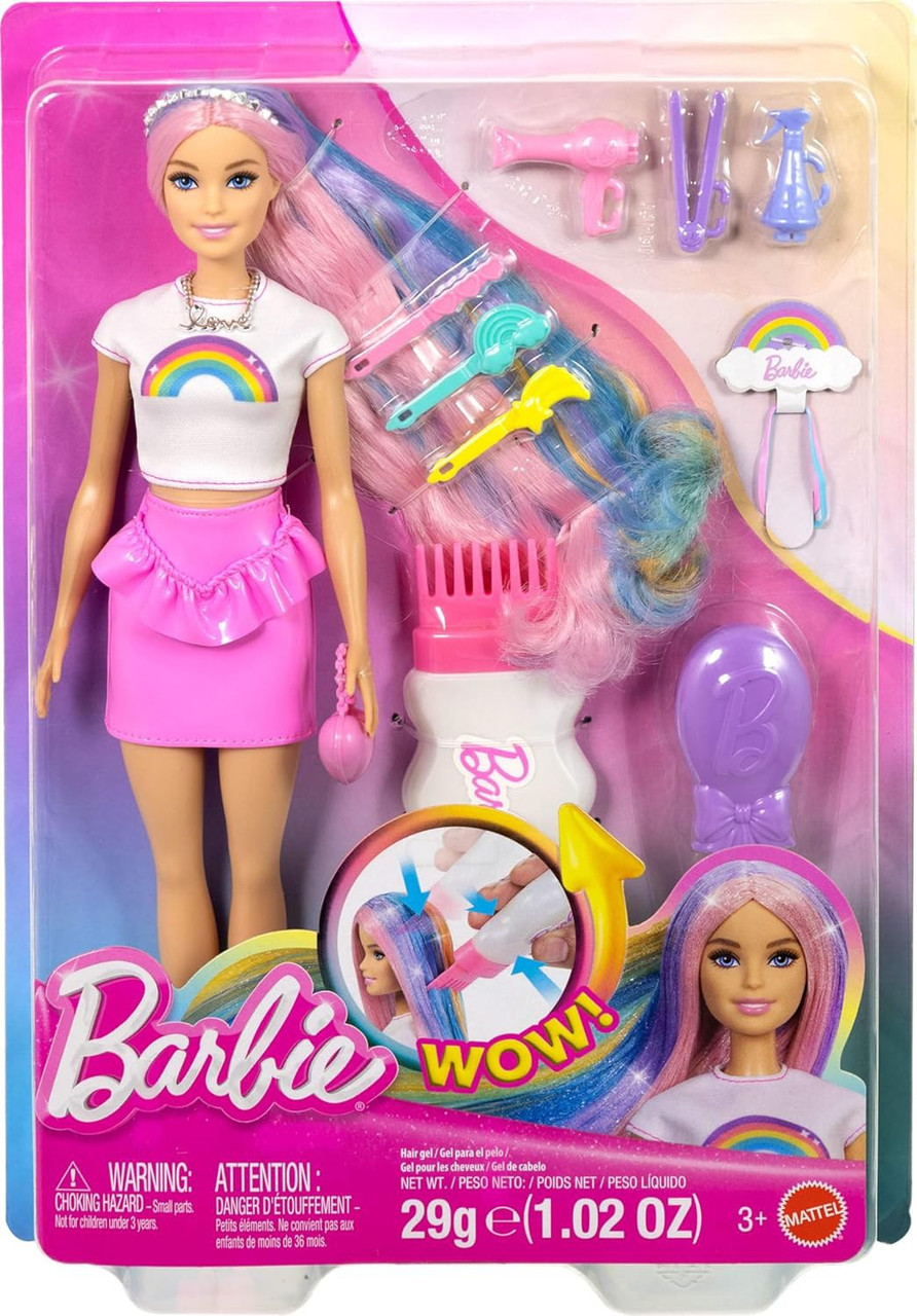 Barbieページ♡ Barbie Barbie 13.25 Doll Rainbow Sparkle Hair, Rainbow Top Mattel