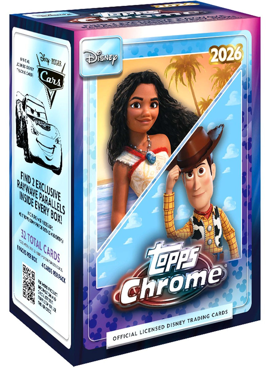 Disney Topps 2026 Chrome Trading Card BLASTER Box 8 Packs - ToyWiz