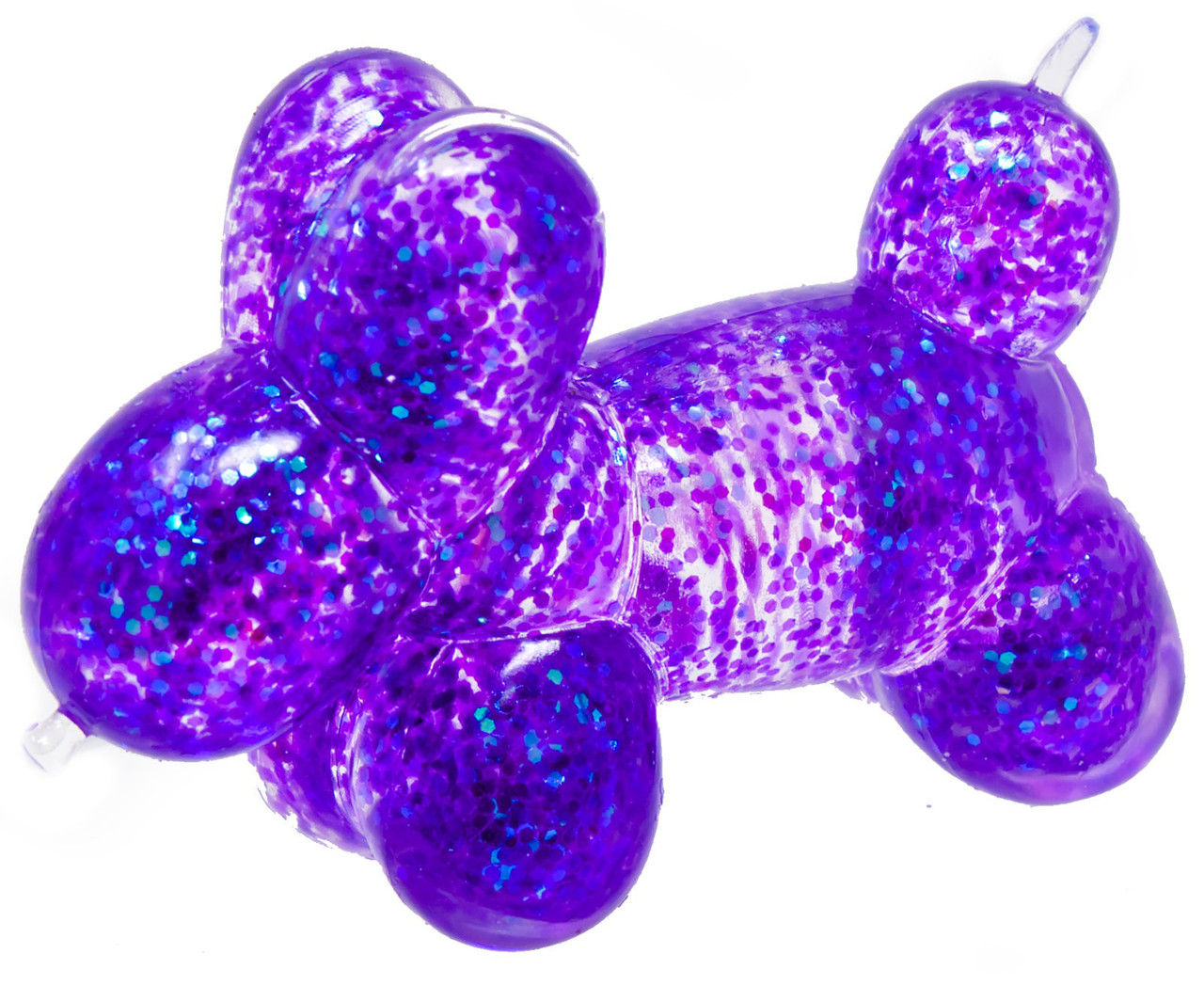 Squish Sparkle Balloon Dog PURPLE 3.5-Inch Squeeze Toy、ToyWiz、kayou