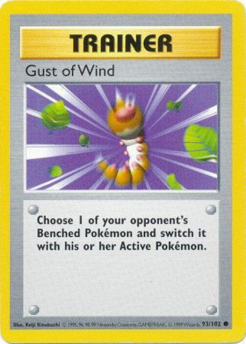 Pokemon Base Set Common Gust of Wind #93 Shadowless Moderately Played、ToyWiz、kayou