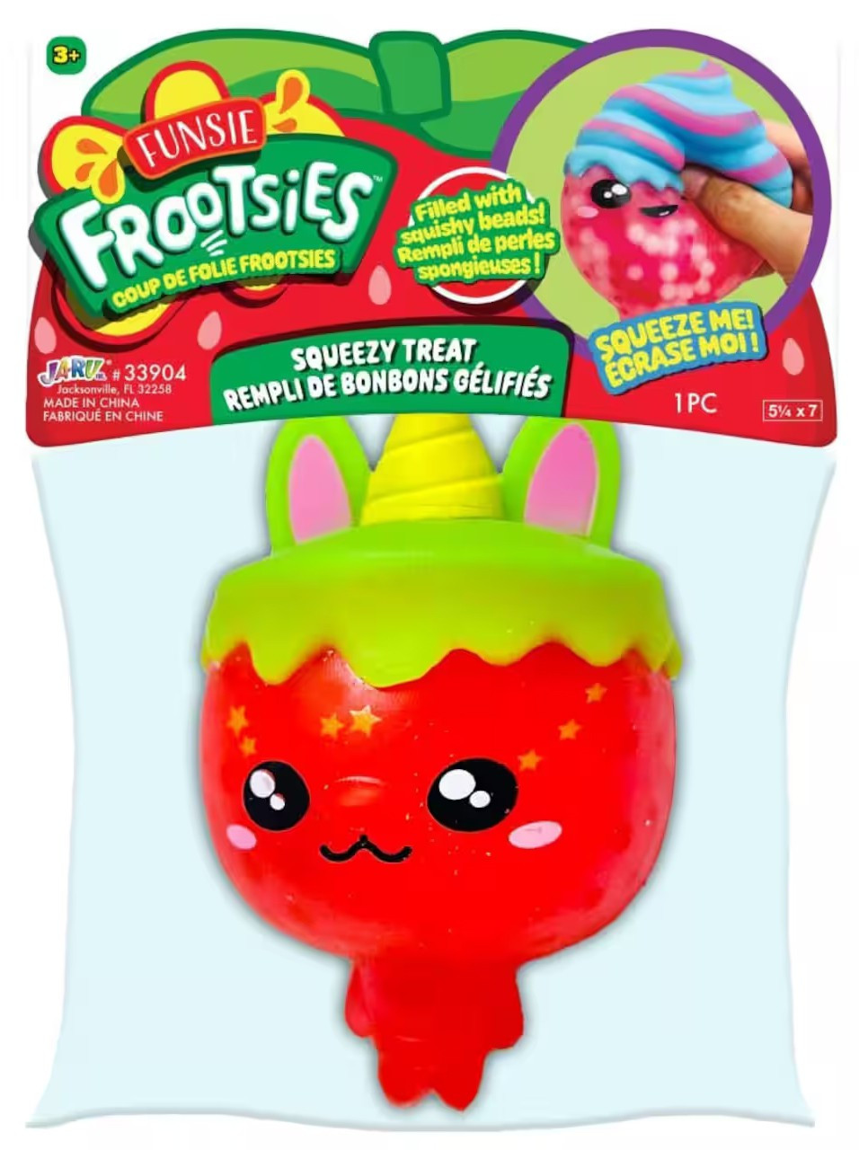 Funsie Frootsies Squeezy Treat Berry-Bunny Unicone Squeeze Toy、ToyWiz、kayou