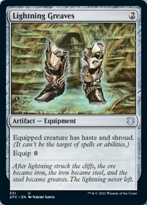 MtG Trading Card Game Adventures in the Forgotten Realms Commander Uncommon Lightning Greaves #331、ToyWiz、kayou
