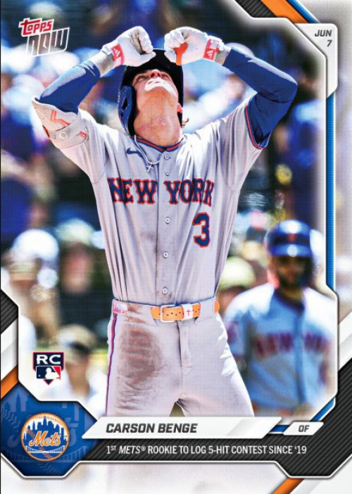 MLB New York Mets 2026 NOW Baseball Carson Benge #301 Rookie Card, 5 Hits!、ToyWiz、kayou