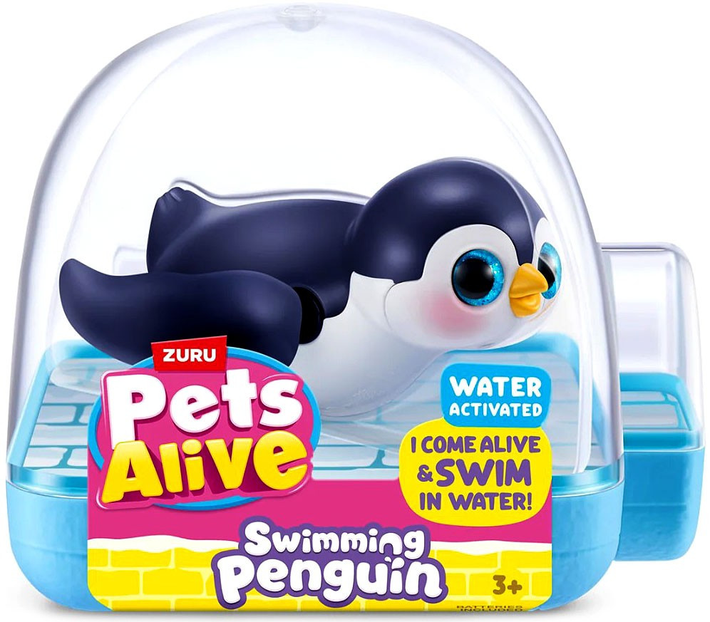 Pets Alive Swimming Penguin BLACK Figure Swims in Water Zuru Toys
