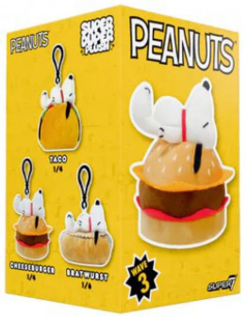 Peanuts Super Duper Plush Keychain Wave 03 Snoopy on Food 4-Inch Mystery Pack 1 RANDOM Figure、ToyWiz、kayou