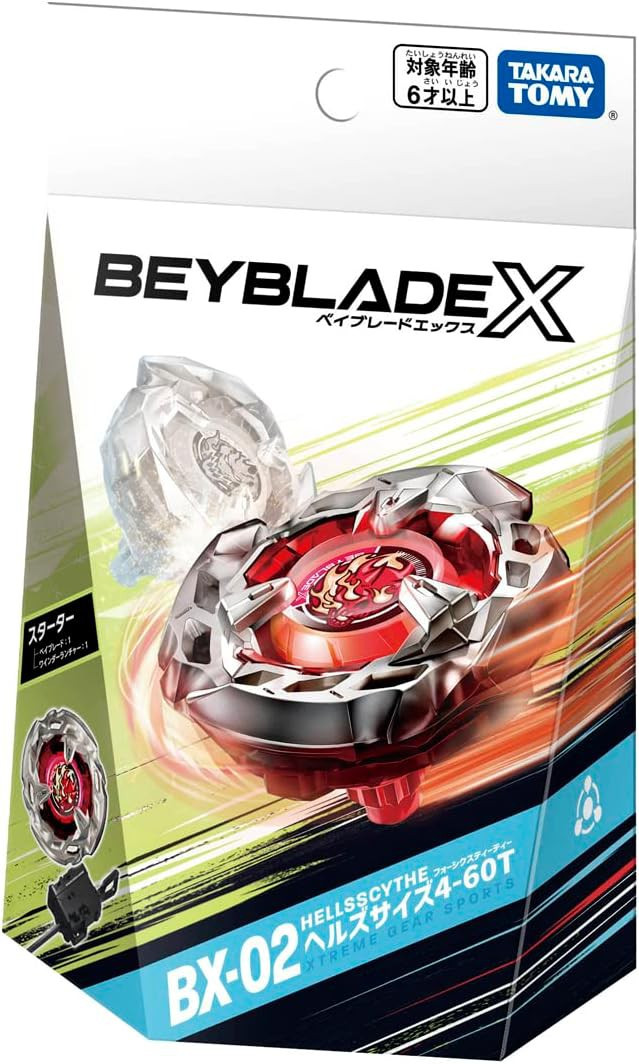 Beyblade X BX-02 Hellsscythe 4-60T Starter Pack Set Hasbro Toys