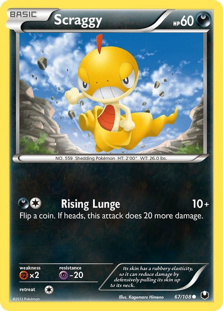 Pokemon Trading Card Game Black & White Dark Explorers Promo Foil Scraggy #67 Error Lightly Played、ToyWiz、kayou