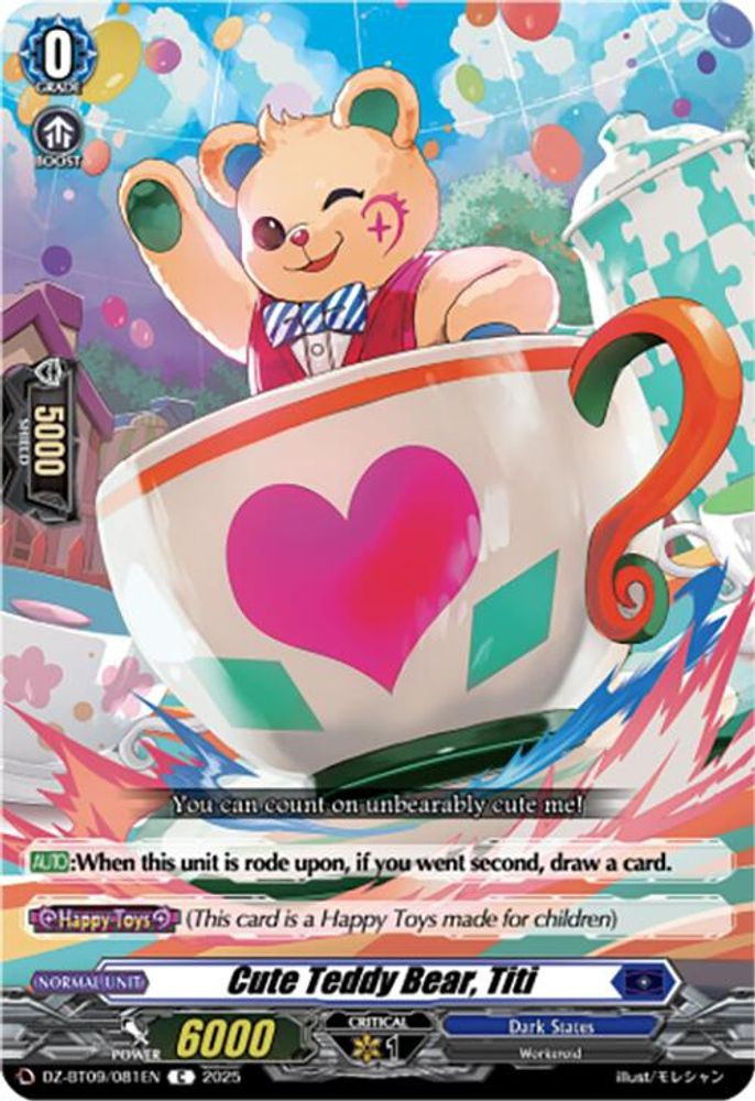 Cardfight Vanguard Trading Card Game Super Brave Detonation Common Cute Teddy Bear, Titi DZ-BT09/081EN、ToyWiz、kayou