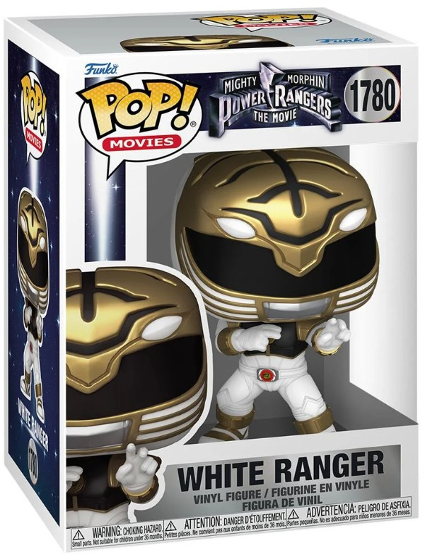 Funko Mighty Morphin Power Rangers POP! Movies White Ranger Vinyl Figure #1780 Damaged Package、ToyWiz、kayou