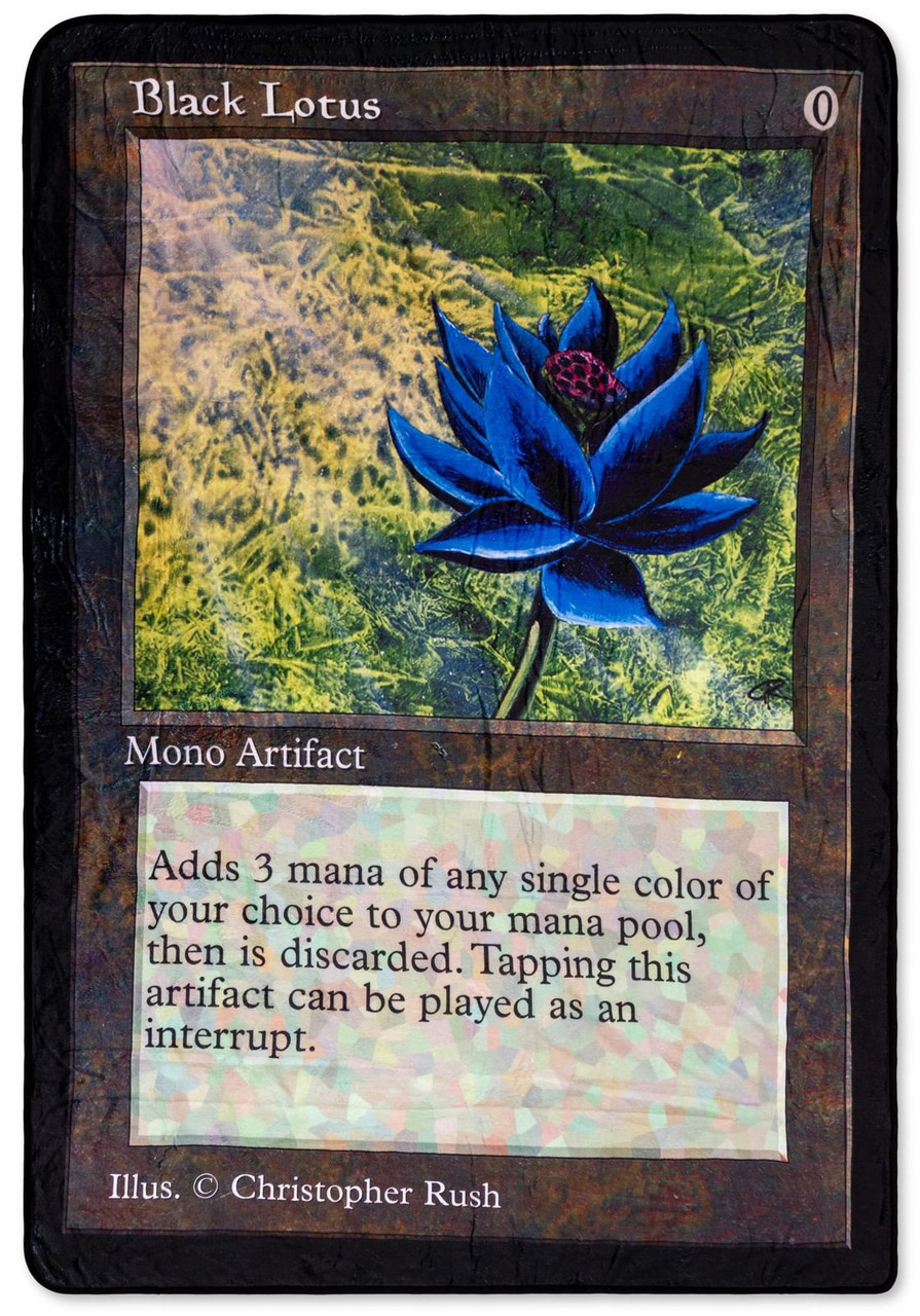 MtG Black Lotus 45-Inch x 63 -Inch Fleece Throw Blanket Single Sided、ToyWiz、kayou