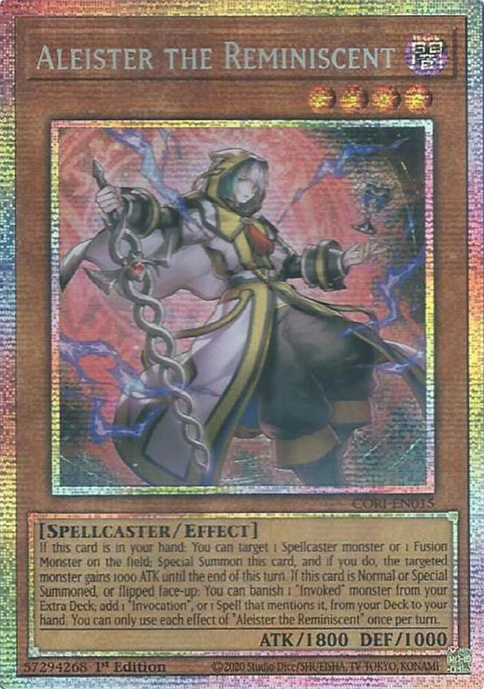 aleister yugioh card the Invoker MAGO-EN016 (Alternate Art) Maximum Gold Ra 2 monsters with different Types and different AttributesThis cards name becomes Aleister the Invoker while on the field or in the GY Yugioh Card "Aleister the Invoker