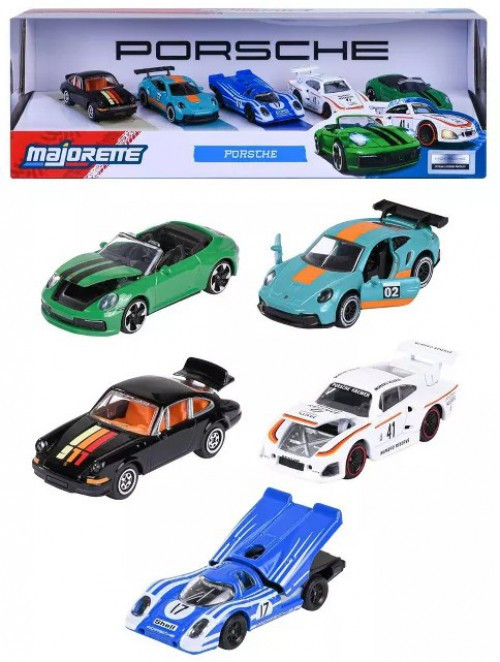 Majorette Porsche Diecast Car Set 911 Carrera RS 2.7, 935 K3, 911 GT3 Cup, Carrera S & 917、ToyWiz、kayou