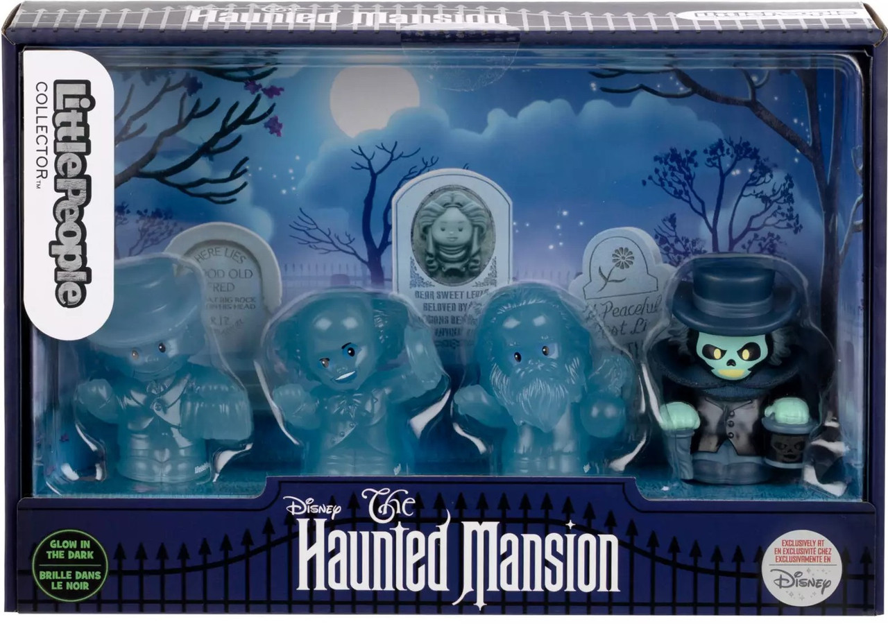 Fisher Price Little People Disney's The Haunted Mansion Collector Series 3 Hitchhiking Ghosts & Hatbox Ghost Figure 4-Pack Glow in the Dark、ToyWiz、kayou