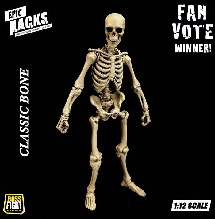 Boss Fight Studios Epic H.A.C.K.S. Skeleton Blank Action Figure Classic Bone (Pre-Order ships March)、ToyWiz、kayou
