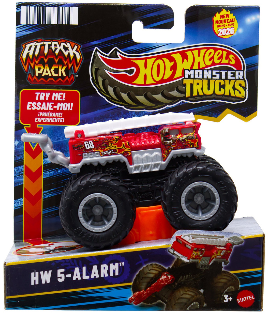 Hot Wheels Monster Trucks Attack Pack 5-Alarm 164 Vehicle Mattel