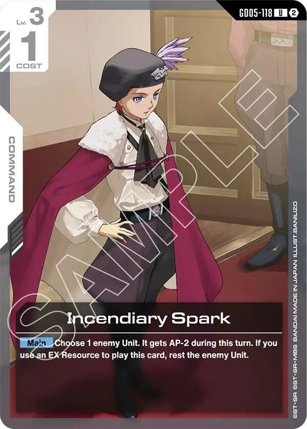 Gundam Trading Card Game Freedom Ascension Uncommon Incendiary Spark GD05-118、ToyWiz、kayou