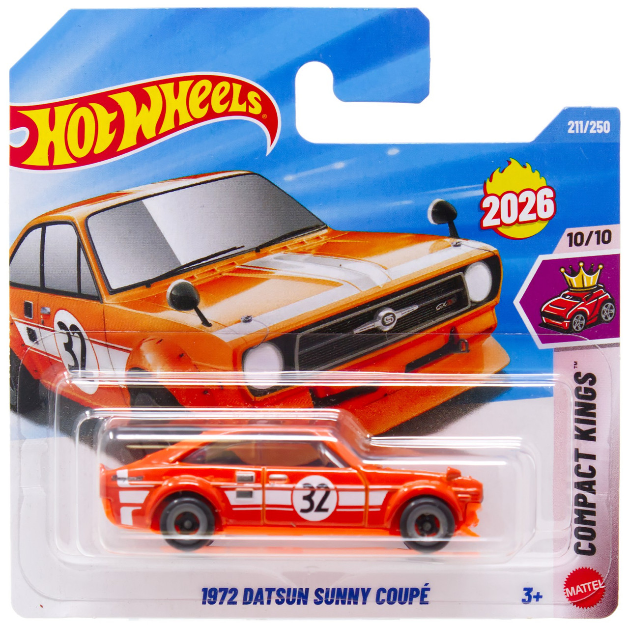 Hot Wheels Compact Kings 1972 Datsun Sunny Coupe 164 Diecast Car
