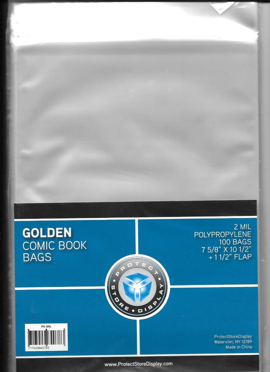 Comic Supplies Golden 7 5/8-Inch x 10 1/2-Inch Comic Book Bags 100 Count、ToyWiz、kayou